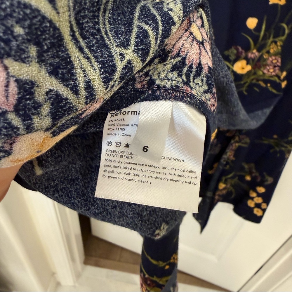 Reformation Wallflower Floral Print Crepe Midi Dress Size 6 - Picture 7 of 9